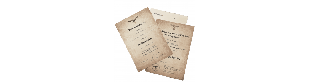 Dokumente und Auszeichnungsschreiben
